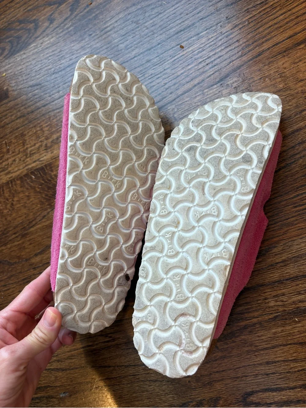 Birkenstock Arizona Pink Suede Double-Buckle Slide Sandals 38/7.5